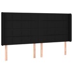 vidaXL Tête de lit avec oreilles Noir 203x16x118/128 cm Tissu