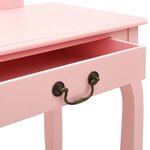 vidaXL Coiffeuse et tabouret Rose 65x36x128 cm Bois de paulownia MDF