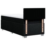 vidaXL Sommier à lattes de lit avec matelas Noir 100x200 cm Tissu