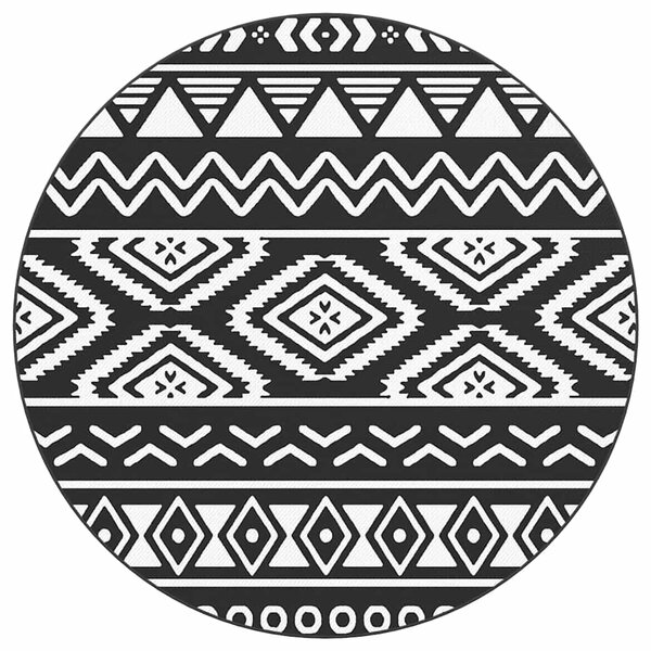 vidaXL Tapis d'extérieur ARAKIL noir Ø200 cm PP