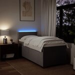 vidaXL Sommier à lattes de lit avec matelas Taupe 100x200 cm Tissu