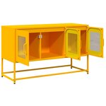vidaXL Meuble TV jaune moutarde 100 5x39x60 5 cm acier laminé à froid