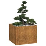 vidaXL Jardinière rouillé 100x100x80 cm acier inoxydable
