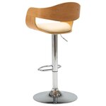 vidaXL Tabouret de bar Crème Bois courbé et similicuir