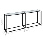 vidaXL Table console Marbre blanc 200x35x75 5 cm Verre trempé