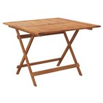 vidaXL Table pliable de jardin 90x90x75 cm bois d'acacia solide