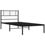 vidaXL Cadre de lit métal sans matelas avec tête de lit noir 107x203cm