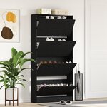 vidaXL Armoire à chaussures Chêne noir Bois d'ingénierie