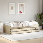 vidaXL Lit de jour avec tiroirs sans matelas chêne sonoma 100x200 cm
