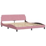 VidaXL Cadre de lit avec LED sans matelas rose 180x200 cm velours