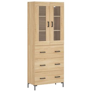 vidaXL Buffet haut Chêne sonoma 69 5x34x180 cm Bois d'ingénierie