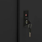 Armoire de bureau avec porte coulissante 90 x 40 x 90 cm robuste et sécurisée design moderne en acier noir 02_0046812