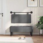 vidaXL Tête de lit suspendue Gris foncé Tissu