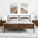 vidaXL Cadre de lit en métal sans matelas chêne marron 180x200 cm