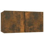 vidaXL Meubles TV suspendus 3 Pièces Chêne fumé 60x30x30 cm