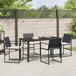 vidaXL Ensemble de salle à manger pour jardin 5 Pièces Noir Poly rotin