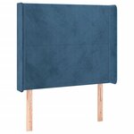 vidaXL Tête de lit à LED Bleu foncé 93x16x118/128 cm Velours