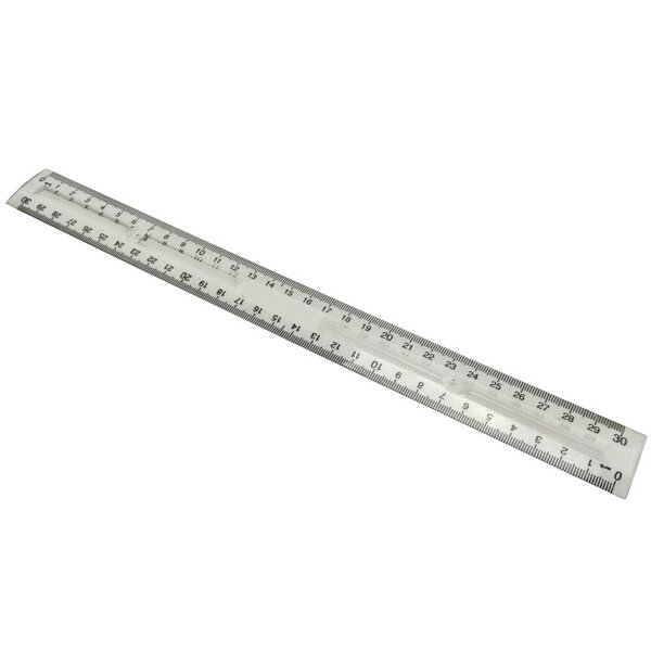 Règle 30cm double marquage transparente WAYTEX