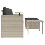 vidaXL Salon de jardin avec coussins 3 Pièces gris clair résine tressée