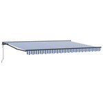 vidaXL Auvent rétractable électrique Bleu  Blanc  Anthracite 4 × 3 5 m