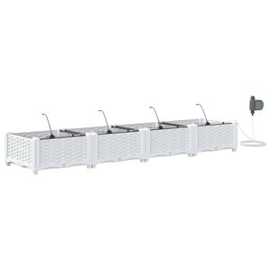 vidaXL Pots de jardin Blanc 160 x 40 x 22 cm Acier