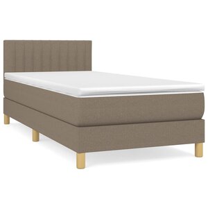 vidaXL Sommier à lattes de lit avec matelas Taupe 100x200 cm Tissu