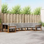 vidaXL Ensemble de canapés d'extérieur 7 Pièces Gris Naturel et Clair