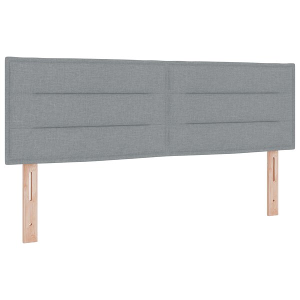 vidaXL Cabeza de cama LED Design Lignes Gris clair 72 cm Tissu