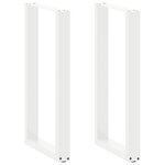vidaXL Pieds de table de bar en U  2 pièces  blanc  40 x (90-91) cm  acier