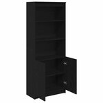 vidaXL Buffet haut chêne noir 70x35x180 cm bois d'ingénierie
