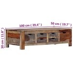 vidaXL Table basse Gris 100x50x30 cm Bois massif