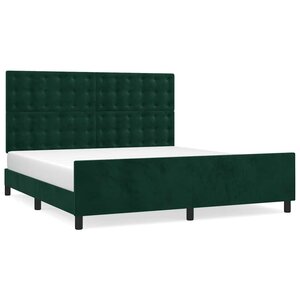 vidaXL Cadre de lit sans matelas vert foncé 160x200 cm velours