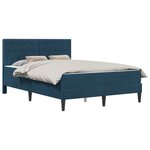 vidaXL Cadre de lit avec matelas Bleu 160 x 200 cm Velours
