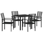 vidaXL Ensemble de salle à manger pour jardin 5 Pièces Noir