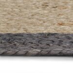 vidaXL Tapis fait à la main Jute avec bord gris foncé 180 cm