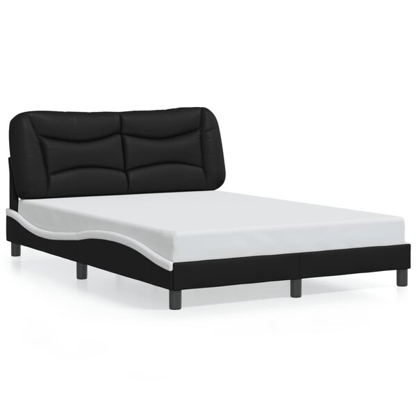 vidaXL Cadre de lit sans matelas noir et blanc 120x200 cm similicuir