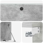 vidaXL Meuble TV mural 98 x 41 x 30 cm Gris béton Bois d'ingénierie