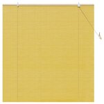 vidaXL Stores et Occultants avec des rideaux Jaune 140 x 160 cm Bambou