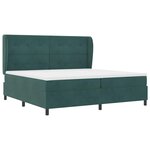 vidaXL Lit à ressorts avec matelas Vert foncé 200 x 200 cm Polyester