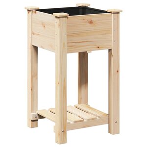 vidaXL Cache-pot de jardin avec étagère Beige 45 x 45 x 76.5 cm