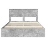 vidaXL Lit de Rangement Gris béton 150 x 200 cm Bois d'ingénierie