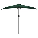 vidaXL Parasol de balcon avec mât en aluminium Vert 270x144 cm Demi