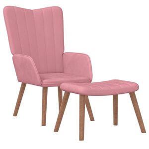 vidaXL Chaise de relaxation avec repose-pied Rose Velours