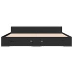 vidaXL Cadre de lit avec tiroirs noir 200x200 cm bois d'ingénierie