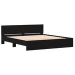 vidaXL Cadre de lit avec tête de lit en chêne noir  180 x 200 cm en bois d'ingénierie