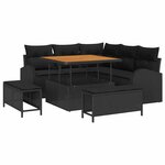 vidaXL Ensemble de canapé de jardin avec coussin 8 Pièces Noir