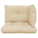 vidaXL Coussins de palette lot de 3 beige tissu