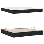 vidaXL Lit avec rangement et matelas Noir 200 x 200 cm Polyester