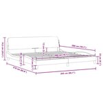 vidaXL Cadre de lit Dover gris clair 200x200 cm tissu