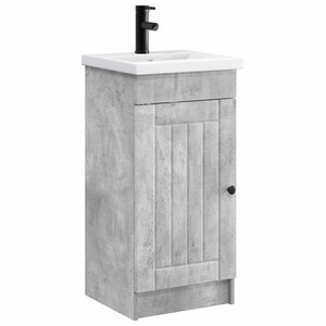 vidaXL Meuble de salle de bain avec évier Gris béton 42 x 40 x 84 5 cm